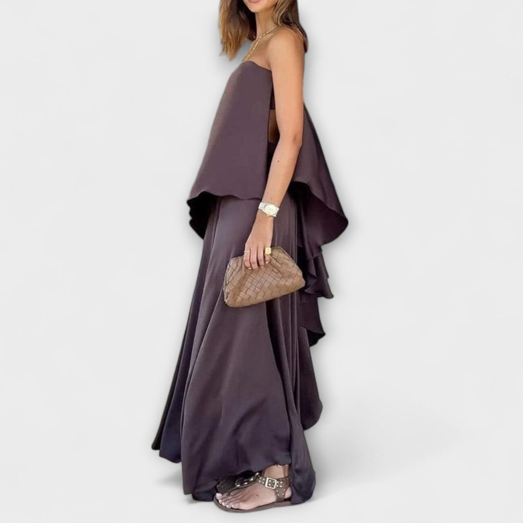 Ruby - Elegantní bezramínkový top a sukně