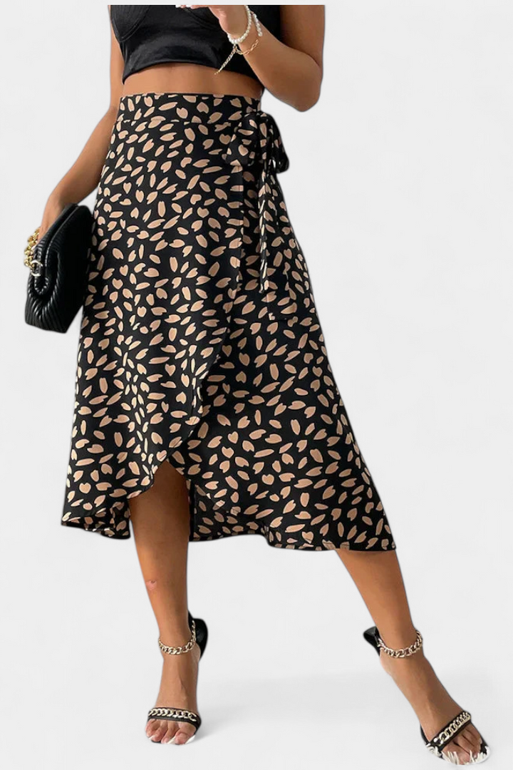Camila | Zavinovací sukně boho s asymetrickým potiskem