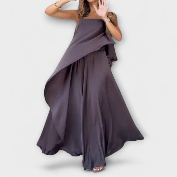 Ruby - Elegantní bezramínkový top a sukně