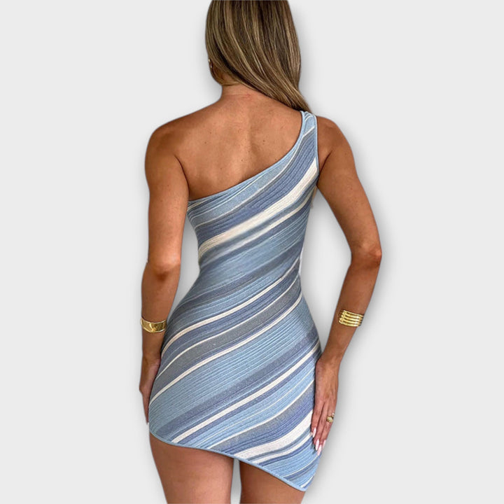 Kira - Trendy Mini Šaty na Jedno Rameno