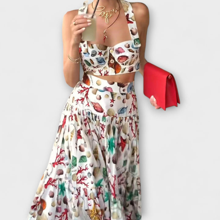 Heather - Stylový dvoudílný set s sukní