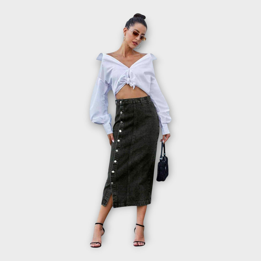 Karolína Sofistikovaná Maxisukně Se Knoflíky Vzdušná