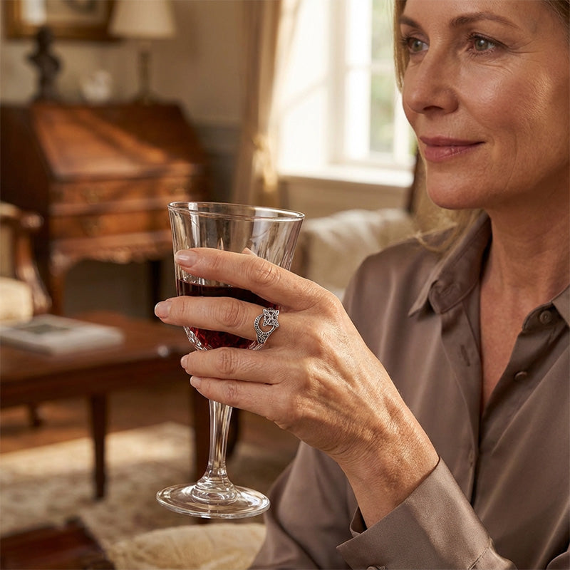 Luna | Stříbrný prsten s keltským motivem (S925)