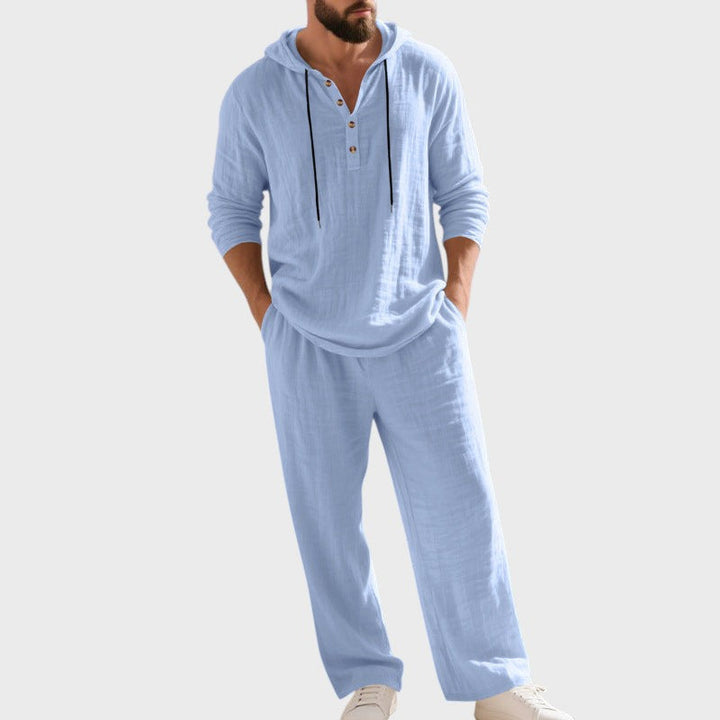 Milo | Pánský lněný set s kapucí
